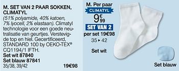 Promotions Set van 2 paar sokken, climatyl - Produit Maison - Damart - Valide de 01/05/2024 à 30/06/2024 chez Damart