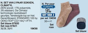 Promoties Set van 2 paar sokken, climatyl - Huismerk - Damart - Geldig van 01/05/2024 tot 30/06/2024 bij Damart