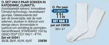 Promotions Set van 2 paar sokken in katoenmix, climatyl - Produit Maison - Damart - Valide de 01/05/2024 à 30/06/2024 chez Damart