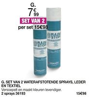 Promoties Set van 2 waterafstotende sprays, leder en textiel - Huismerk - Damart - Geldig van 01/05/2024 tot 30/06/2024 bij Damart