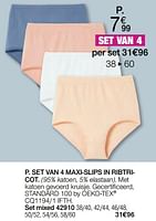 Promotions Set van 4 maxi-slips in ribtricot - Produit Maison - Damart - Valide de 01/05/2024 à 30/06/2024 chez Damart
