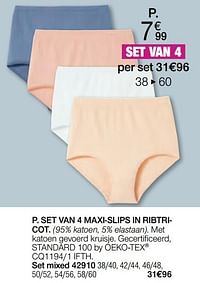 Set van 4 maxi-slips in ribtricot-Huismerk - Damart
