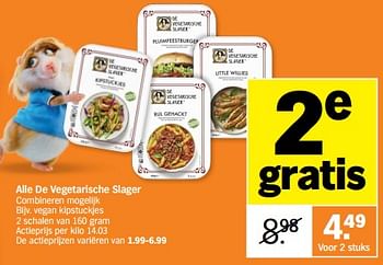 Promotions Alle alle de vegetarische slager - Le boucher végétarien - Valide de 06/05/2024 à 12/05/2024 chez Albert Heijn
