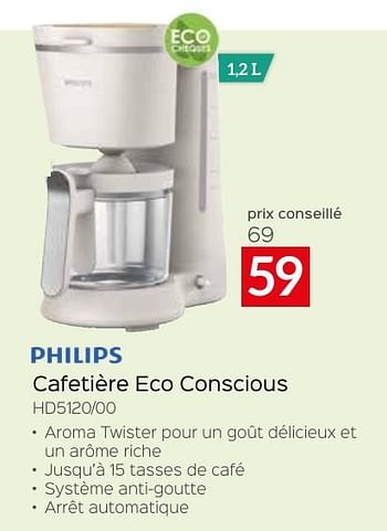 Promotions Philips cafetière eco conscious hd5120-00 - Philips - Valide de 26/04/2024 à 31/05/2024 chez Selexion