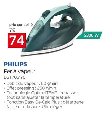 Promoties Philips fer à vapeur dst703170 - Philips - Geldig van 26/04/2024 tot 31/05/2024 bij Selexion