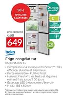 Promotions Beko frigo-congélateur b5rcna366hg - Beko - Valide de 26/04/2024 à 31/05/2024 chez Selexion
