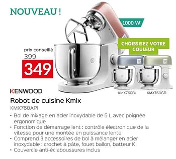 Promoties Kenwood robot de cuisine kmix kmx760api - Kenwood - Geldig van 26/04/2024 tot 31/05/2024 bij Selexion