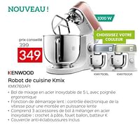 Promotions Kenwood robot de cuisine kmix kmx760api - Kenwood - Valide de 26/04/2024 à 31/05/2024 chez Selexion