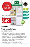 Promotions Samsung frigo-congélateur rb34c605cwwef - Samsung - Valide de 26/04/2024 à 31/05/2024 chez Selexion