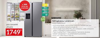 Promoties Samsung réfrigérateur américain rs68cg885dslef - Samsung - Geldig van 26/04/2024 tot 31/05/2024 bij Selexion