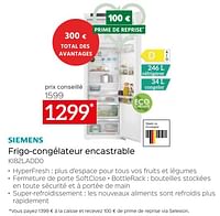 Promotions Siemens frigo-congélateur encastrable ki82ladd0 - Siemens - Valide de 26/04/2024 à 31/05/2024 chez Selexion