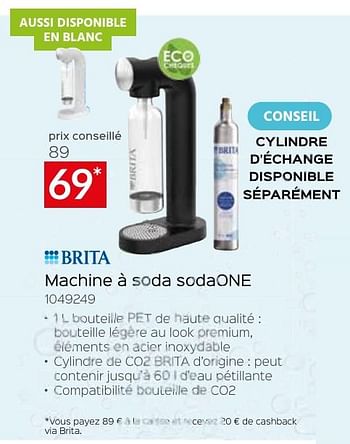 Promotions Brita machine à soda sodaone 1049249 - Brita - Valide de 26/04/2024 à 31/05/2024 chez Selexion