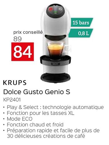 Promotions Krups dolce gusto genio s kp2401 - Krups - Valide de 26/04/2024 à 31/05/2024 chez Selexion