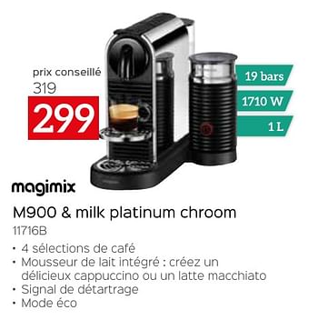 Promoties Magimix m900 + milk platinum chroom 11716b - Magimix - Geldig van 26/04/2024 tot 31/05/2024 bij Selexion