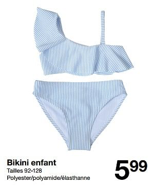 Promotions Bikini enfant - Produit maison - Zeeman  - Valide de 04/05/2024 à 10/05/2024 chez Zeeman