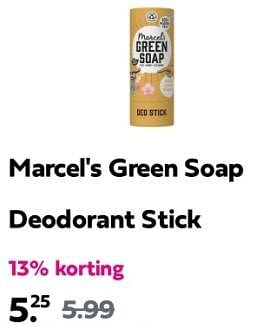 Promoties Marcel`’s green soap deodorant stick - Marcel's Green Soap - Geldig van 05/05/2024 tot 09/05/2024 bij Plein