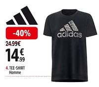 Promotions Tee-shirt homme - Adidas - Valide de 29/04/2024 à 12/05/2024 chez Intersport