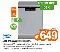 Promotions Beko lave-vaisselle bebdfn36653xc - Beko - Valide de 26/04/2024 à 31/05/2024 chez Expert