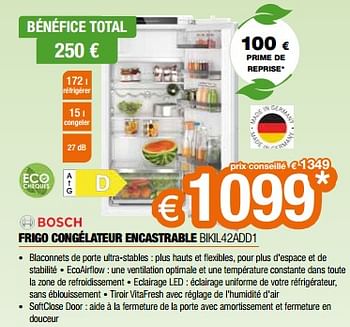 Promoties Bosch frigo congélateur encastrable bikil42add1 - Bosch - Geldig van 26/04/2024 tot 31/05/2024 bij Expert