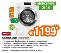 Promotions Miele machine à laver miwef375wps - Miele - Valide de 26/04/2024 à 31/05/2024 chez Expert