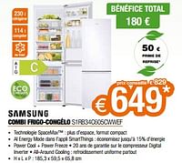 Promotions Samsung combi frigo-congélo s1rb34c605cwwef - Samsung - Valide de 26/04/2024 à 31/05/2024 chez Expert