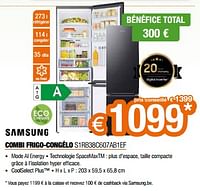 Promotions Samsung combi frigo-congélo s1rb38c607ab1ef - Samsung - Valide de 26/04/2024 à 31/05/2024 chez Expert