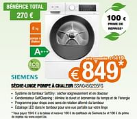 Promotions Siemens sèche-linge pompe à chaleur sswq45g2d5fg - Siemens - Valide de 26/04/2024 à 31/05/2024 chez Expert