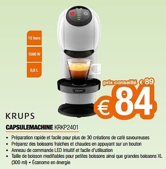 Promotions Krups capsulemachine krkp2401 - Krups - Valide de 26/04/2024 à 31/05/2024 chez Expert