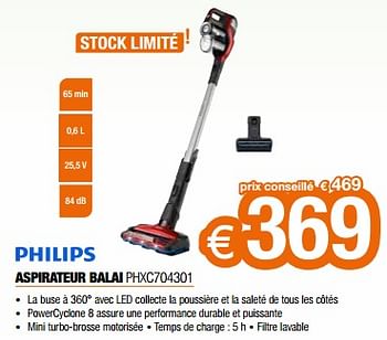 Promotions Philips aspirateur balai phxc704301 - Philips - Valide de 26/04/2024 à 31/05/2024 chez Expert