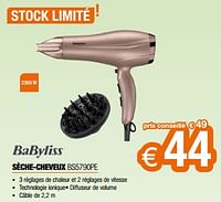 Promotions Babyliss sèche-cheveux bs5790pe - Babyliss - Valide de 26/04/2024 à 31/05/2024 chez Expert