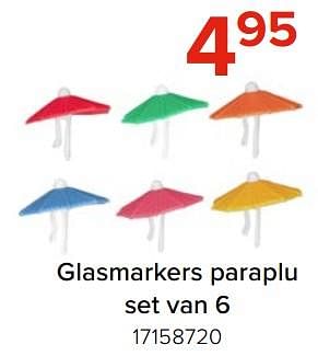 Promotions Glasmarkers paraplu set van 6 - Dotz - Valide de 03/05/2024 à 09/06/2024 chez Euro Shop