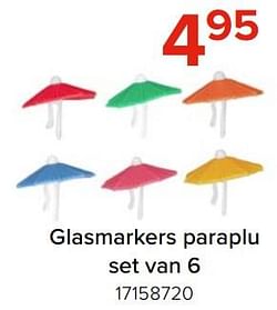 Glasmarkers paraplu set van 6