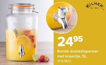 Promotions Ronde drankdispenser met kraantje - Kilner - Valide de 03/05/2024 à 09/06/2024 chez Euro Shop