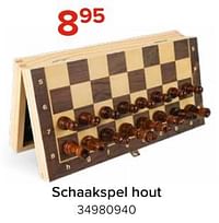 Schaakspel hout-Huismerk - Euroshop