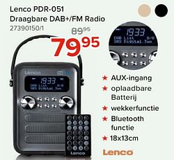 Lenco pdr-051 draagbare dab+-fm radio