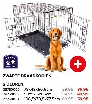 Promotions Zwarte draadkooien 2 deuren - Euro Pet - Valide de 03/05/2024 à 09/06/2024 chez Euro Shop