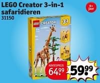 Promoties Lego creator 3-in-1 safaridieren - Lego - Geldig van 07/05/2024 tot 12/05/2024 bij Kruidvat