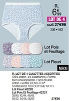 Promotions Lot de 4 culottes assorties - Produit Maison - Damart - Valide de 01/05/2024 à 30/06/2024 chez Damart