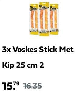 Promoties 3x voskes stick met kip - Voskes Voeders - Geldig van 09/05/2024 tot 11/05/2024 bij Plein