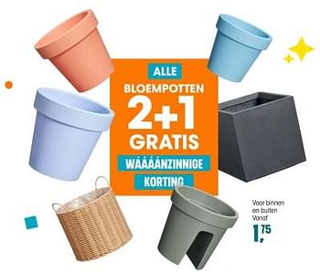 Promotions Bloempotten 2+1 gratis - Produit maison - Kwantum - Valide de 06/05/2024 à 26/05/2024 chez Kwantum