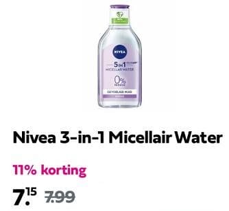 Promotions Nivea 3-in-1] micellair water - Nivea - Valide de 09/05/2024 à 11/05/2024 chez Plein