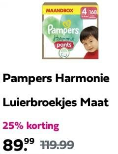 Promotions Pampers harmonie luierbroekjes maat - Pampers - Valide de 09/05/2024 à 11/05/2024 chez Plein