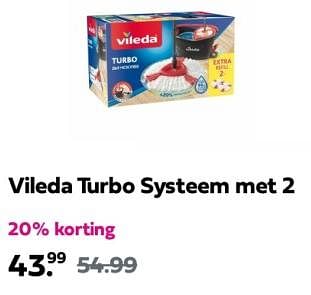 Promotions Vileda turbo systeem met 2 - Vileda - Valide de 09/05/2024 à 11/05/2024 chez Plein
