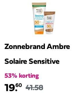 Promoties Zonnebrand ambre solaire sensitive - Garnier - Geldig van 09/05/2024 tot 11/05/2024 bij Plein