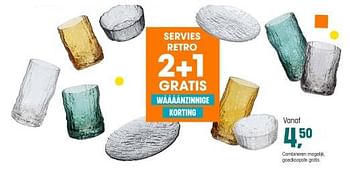 Promoties Servies retro 2+1 gratis - Huismerk - Kwantum - Geldig van 06/05/2024 tot 26/05/2024 bij Kwantum