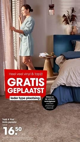 Promoties Tapijt + vinyl gratis geplaatst - Huismerk - Kwantum - Geldig van 06/05/2024 tot 26/05/2024 bij Kwantum