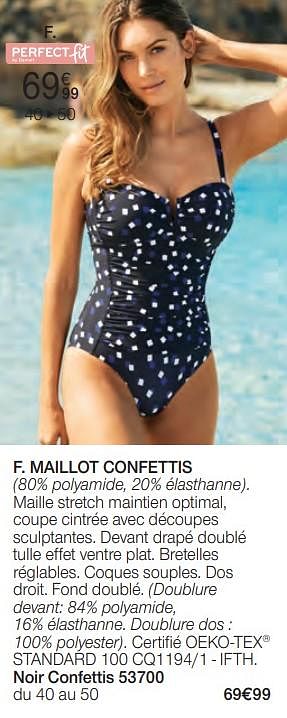 Promotions Maillot confettis - Produit Maison - Damart - Valide de 01/05/2024 à 30/06/2024 chez Damart