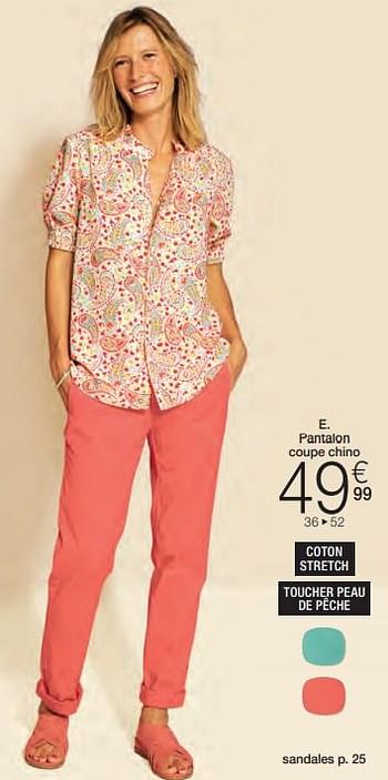 Promoties Pantalon coupe chino - Huismerk - Damart - Geldig van 01/05/2024 tot 30/06/2024 bij Damart