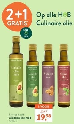 Promotions Avocado olie mild - Produit maison - Holland & Barrett - Valide de 05/05/2024 à 12/05/2024 chez Holland & Barret
