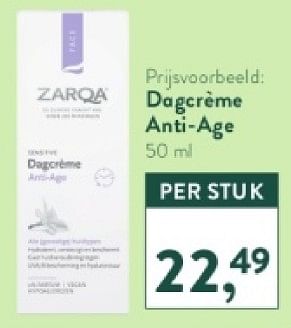 Promotions Dagcrème anti-age - Zarqa - Valide de 05/05/2024 à 12/05/2024 chez Holland & Barret